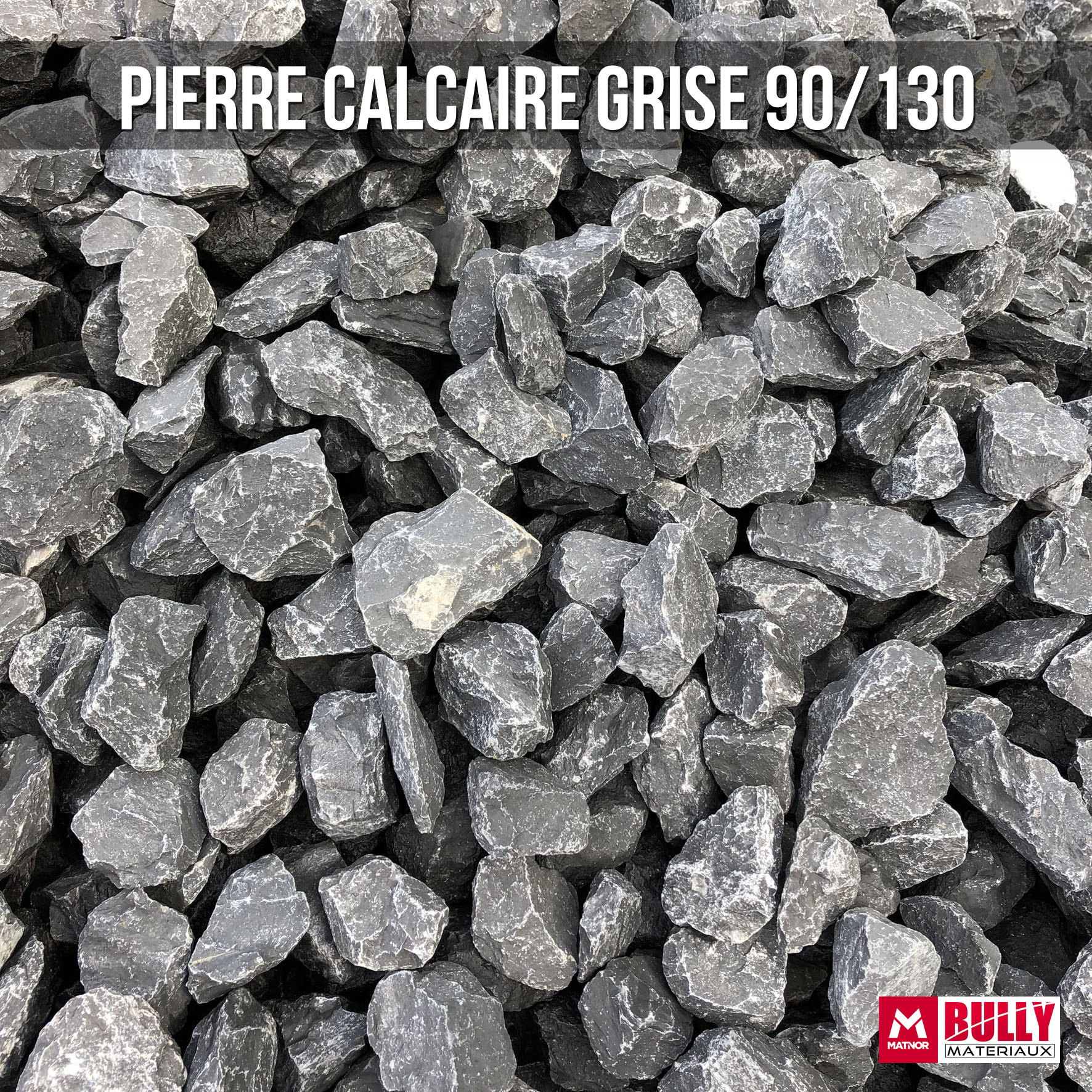 Pierre calcaire grise 90/130