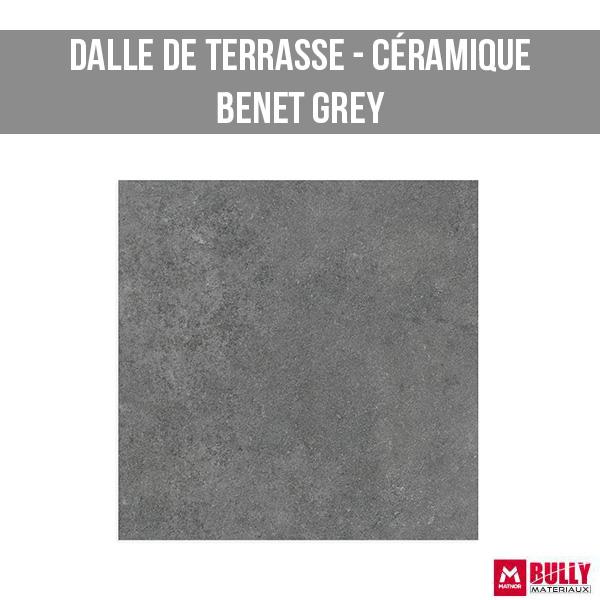 Dalle de terrasse ceramique benet grey