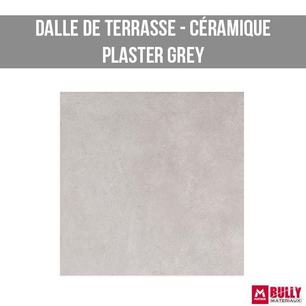 Dalle de terrasse ceramique plaster grey
