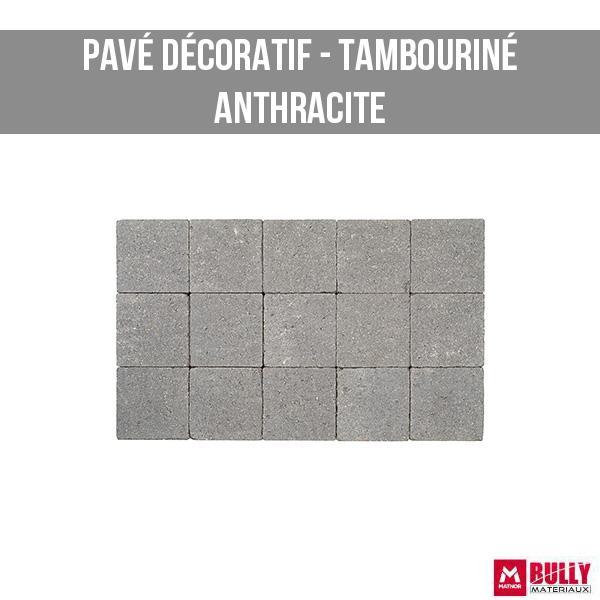 Pave decoratif tambourine anthracite