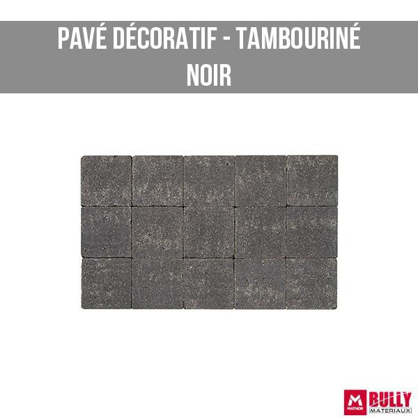 Pave decoratif tambourine noir 1