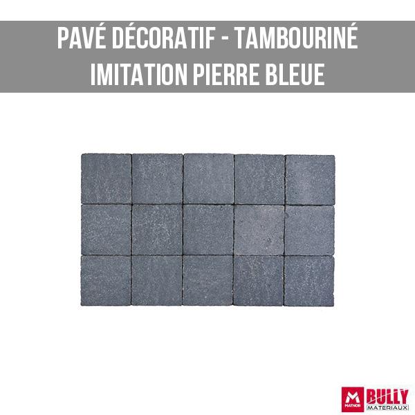 Pave decoratif tambourine pierre bleue